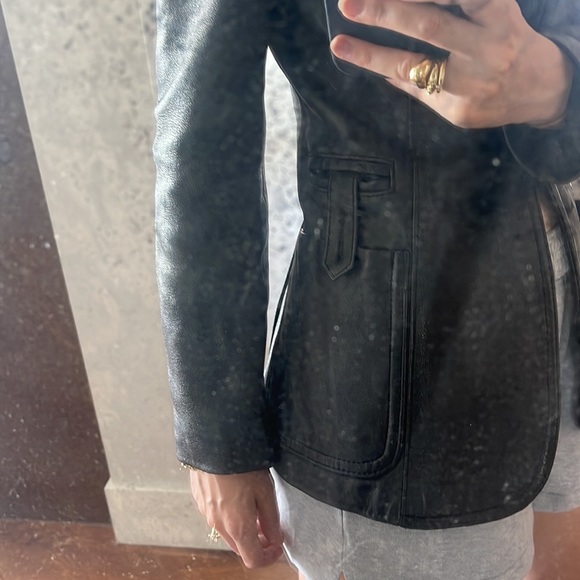 VINTAGE Genuine Leather Women’s Blazer ‘S’ - Picture 5 of 12